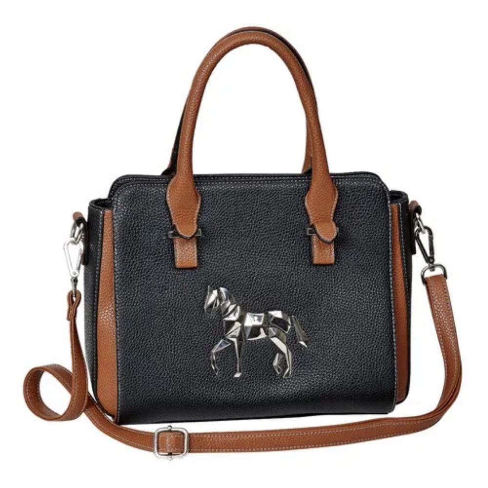 AWST International Horse Emblem black and brown purse